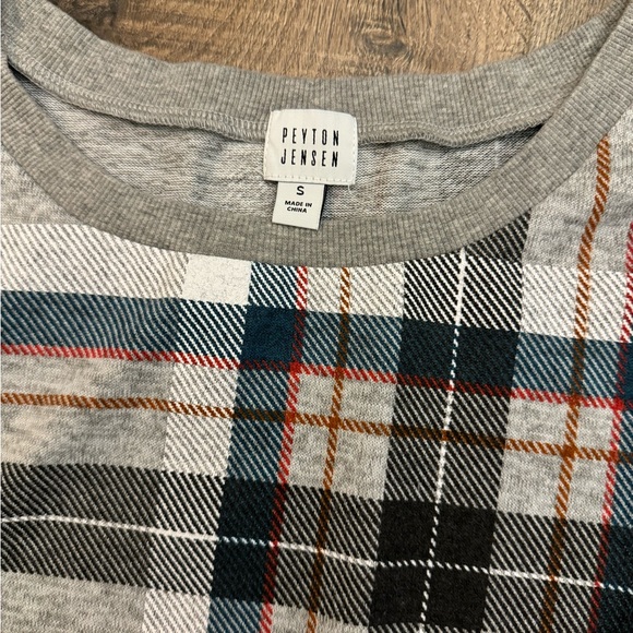 Peyton Jensen dressy crewneck sweatshirt plaid - Picture 3 of 3
